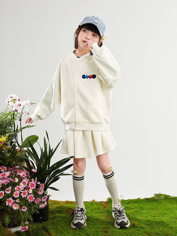 Sesame Street girl early spring set Spring and Autumn 2024 new children's baseball uniform