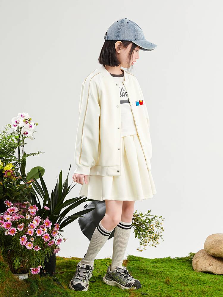 Sesame Street girl early spring set Spring and Autumn 2024 new children's baseball uniform