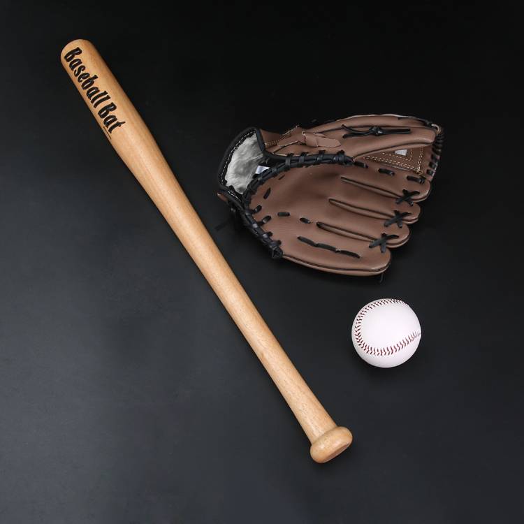 Free shipping to collect bags, raceta, adult solid wood baseball combination set baseball stick+baseball glove+ball