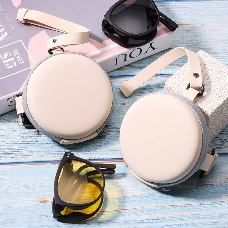 Folding glasses box Female banana under the same high -quality portable storage bag round zipper sunglasses sunglasses bag