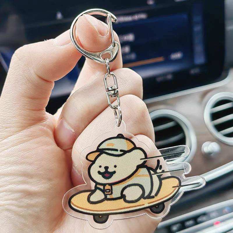 Cute high -value line puppy sports will play table tennis badminton basketball swimming keychain pendant around the puzzle games