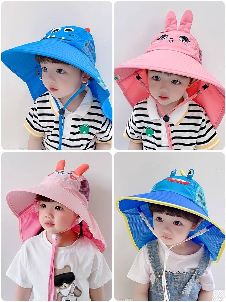 Children's sunscreen hats Summer anti -ultraviolet sun hat Boy girl girl baby sun hat fisherman hat cool hat hat