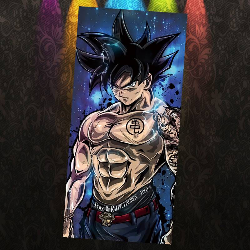 Dragon Ball Super Sun Wukong Vegeta Anime Face Washing Towel Tide Sports Fitness Beach Water absorption bath towel customization