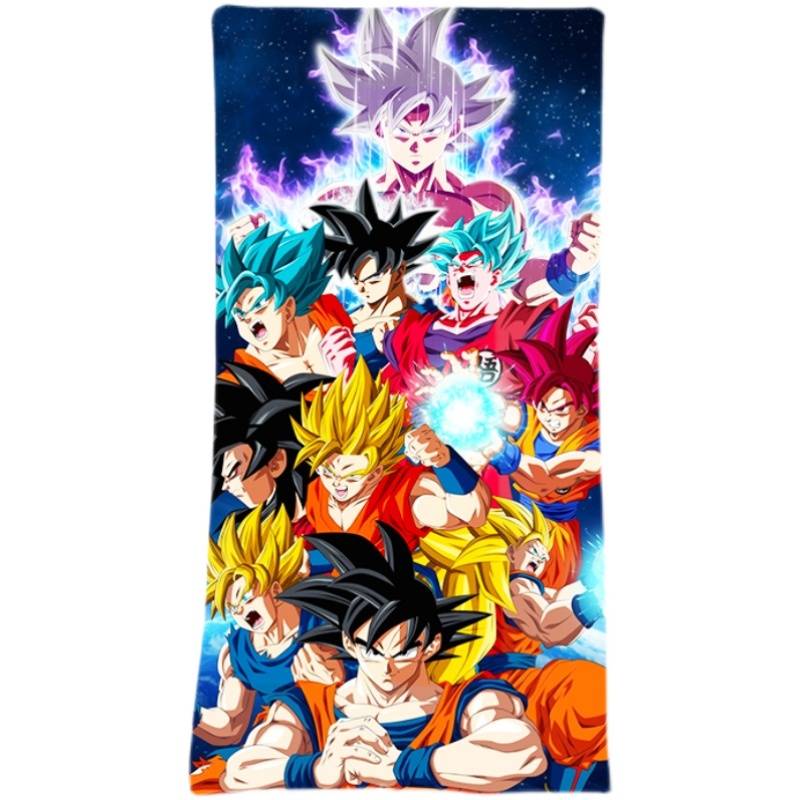 Dragon Ball Super Sun Wukong Vegeta Anime Face Washing Towel Tide Sports Fitness Beach Water absorption bath towel customization