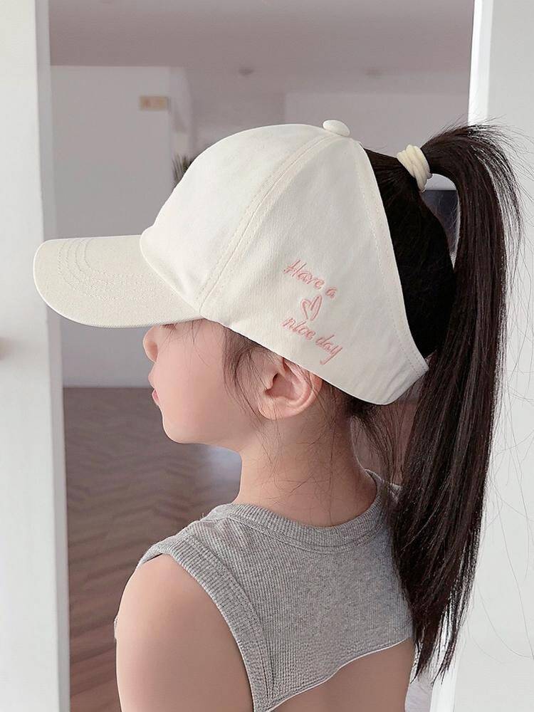 Children's hat baseball girl can taboos high ponytail sun hat, summer sunscreen empty top peaked hat male treasure sun hat