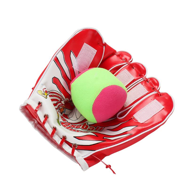 Small children's red baseball gloves