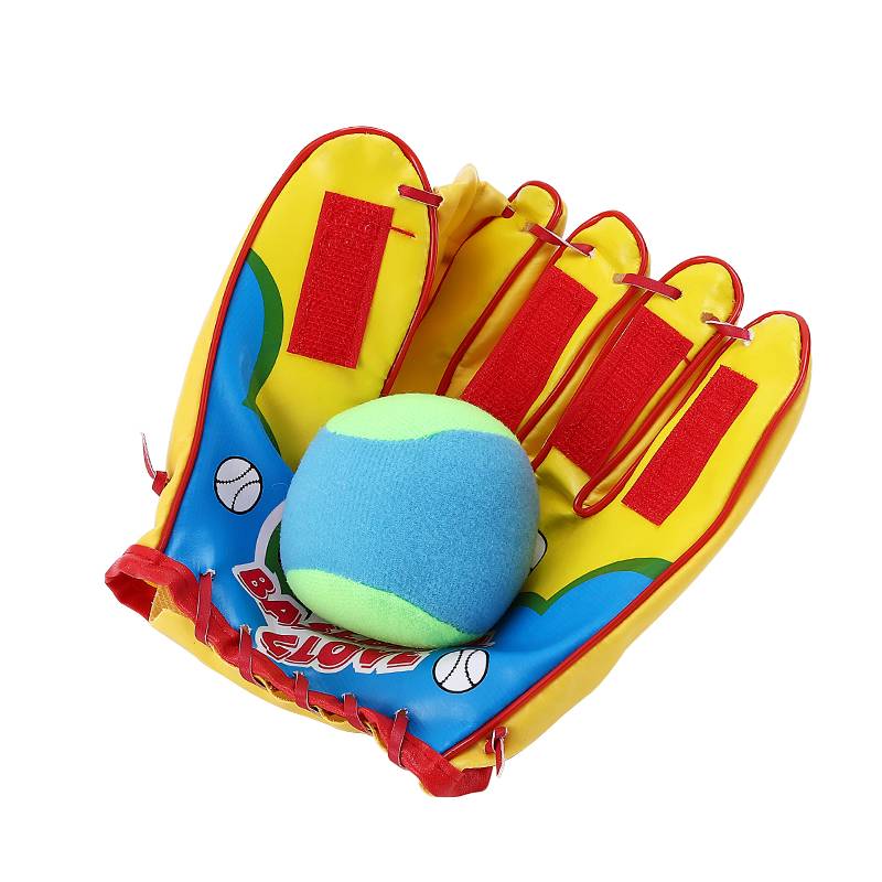 Small children's yellow baseball gloves