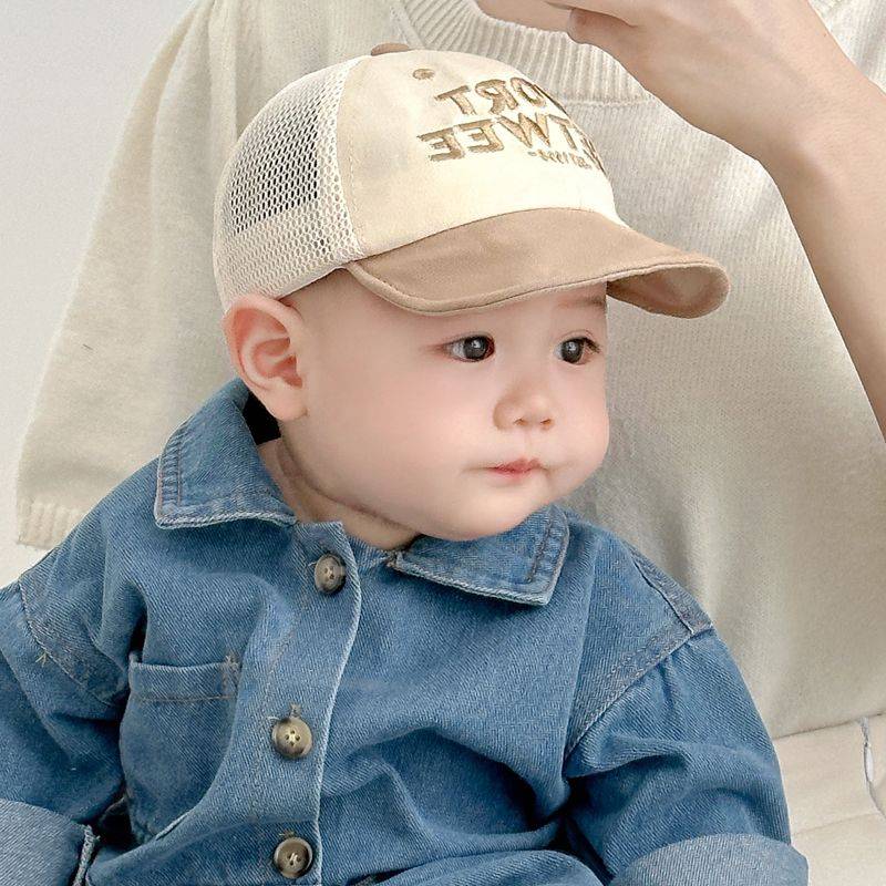 Infant Spring and Summer Springwar Eyes Breathe Belly Duck Tongue Hat Male Baby Baby Fresh Soft Eaves Baseball Globe Sunscreen