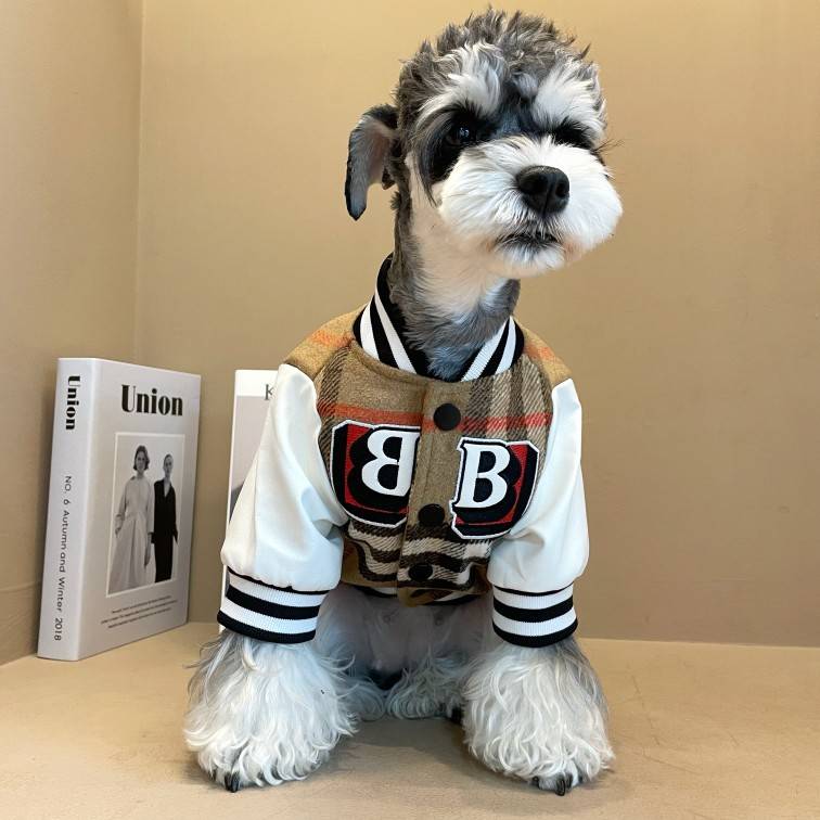 Puppy clothes in autumn and winter pets Sherry Teddy Bieki Kki Kki Kki Baseball Warm Holding Jacket Cotton Coat