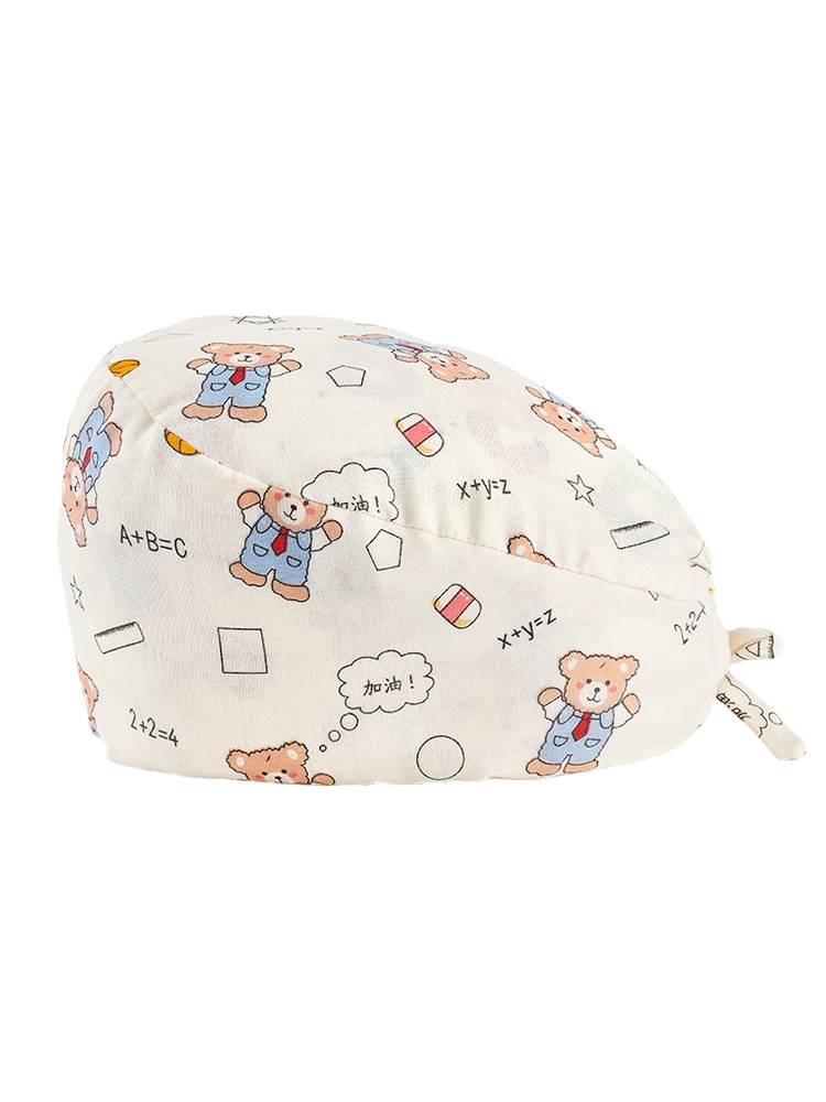 Nurse hat Pure cotton printed hanging mask surgery cap tooth tooth dental thin adjustable operating room doctor work hat