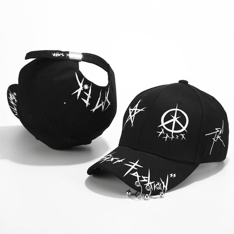 Hat men's trend Korean version of tide brand baseball hat Student casual wild hip hip hat street personality black and white peaked hat