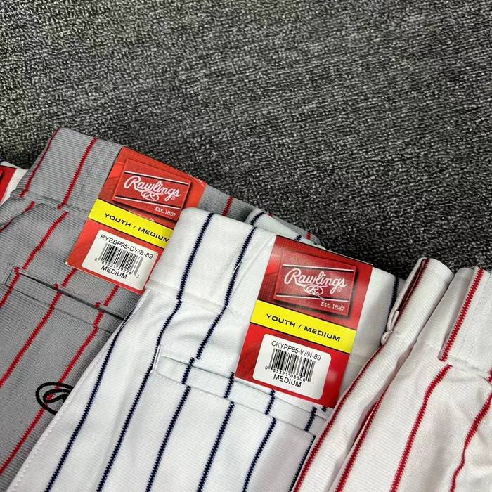 American striped white gray black strip red strip pants adult youth baseball pants fragmented ball pants