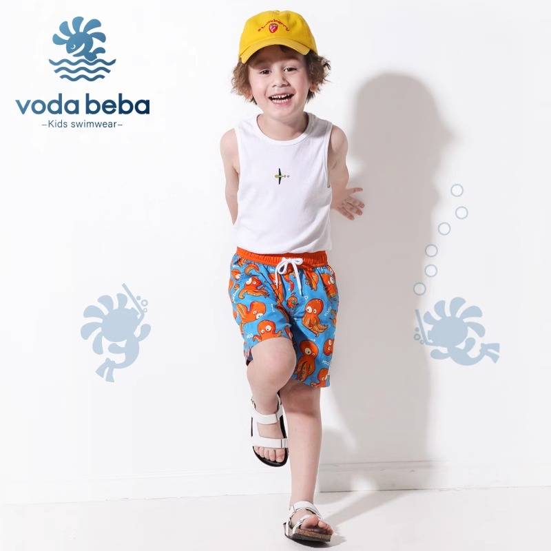Voda beba children's swimming trousers beach pants boys and children, thin fast dry, medium big boy tights short pants splash waterproof