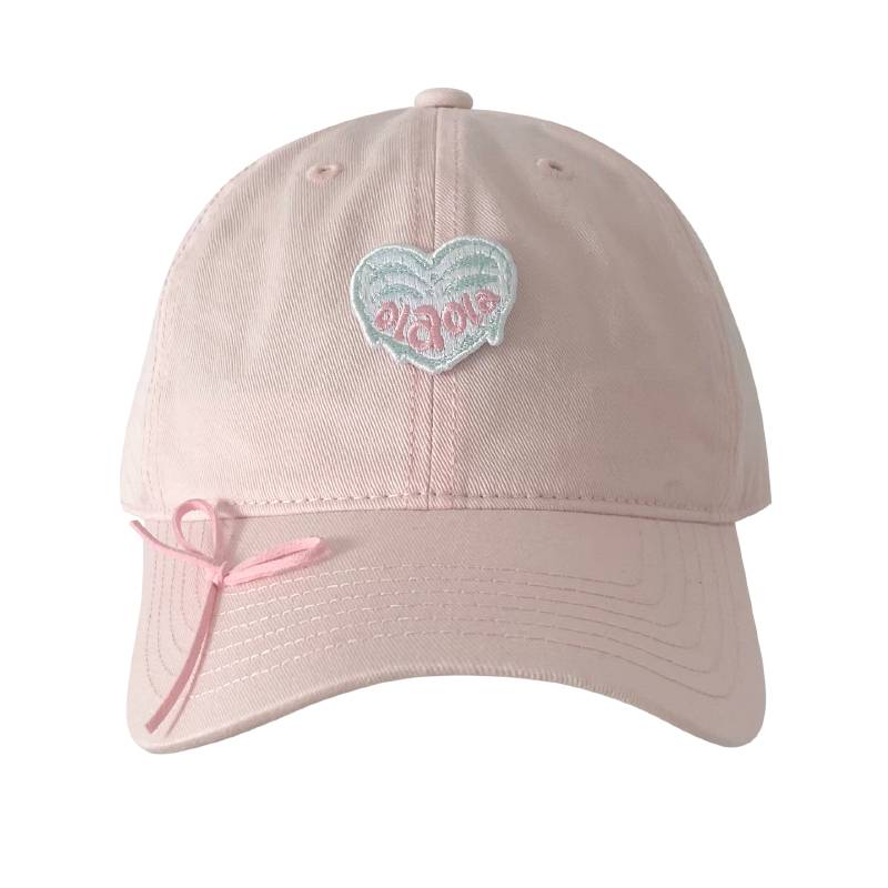 OLA VOCE Original Love Embroidery Muck Hat Female Bow Soft Girl Baseball Hat Duopamine Mint Green Hat