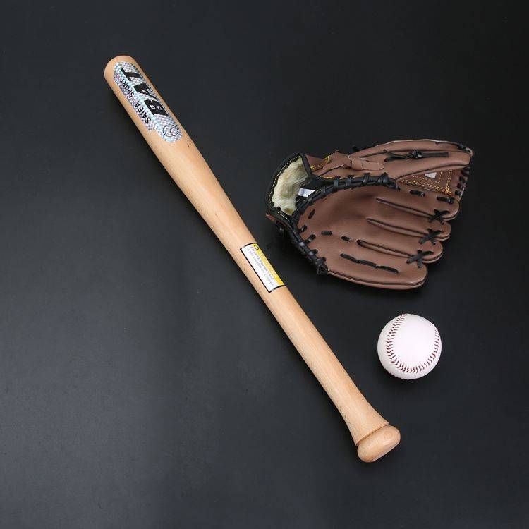 to collect bags for children, students student solid wood baseball combination set baseball stick+baseball gloves+baseball