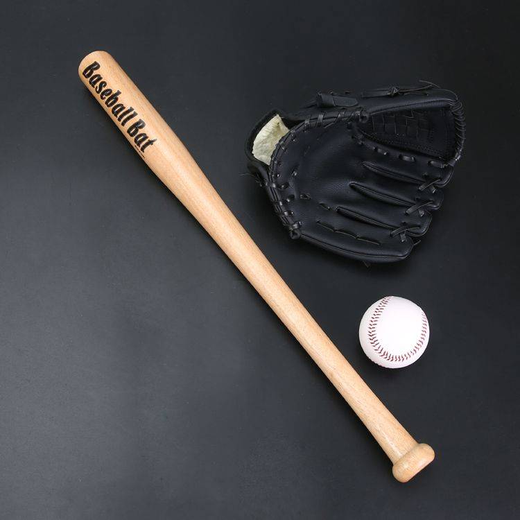 to collect bags for children, students student solid wood baseball combination set baseball stick+baseball gloves+baseball