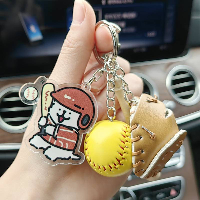 Sports dog playing baseball+yellow baseball