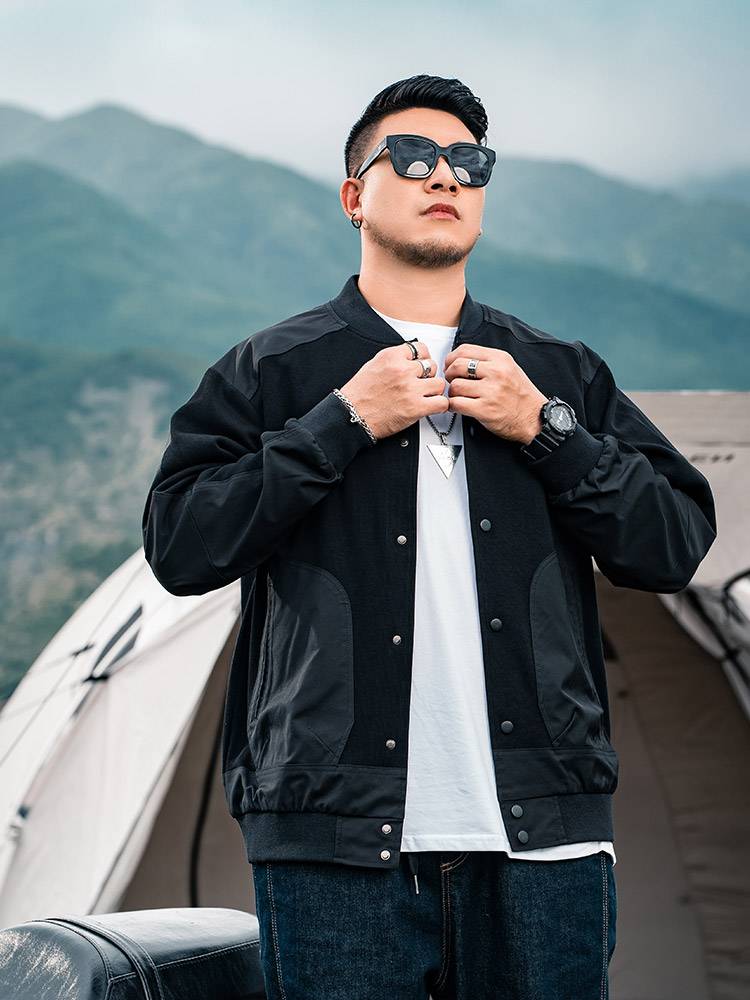 GXXH large size men's fat, loose and fat, increased size baseball jacket jacket, handsome national tide jacket spring and autumn models