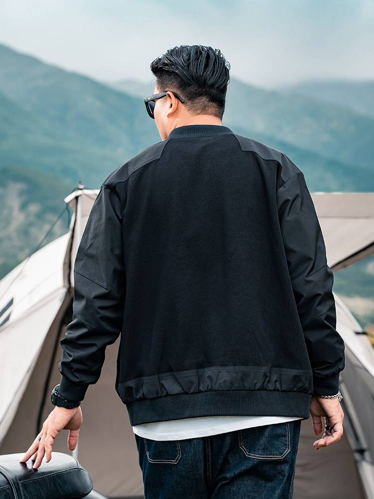 GXXH large size men's fat, loose and fat, increased size baseball jacket jacket, handsome national tide jacket spring and autumn models