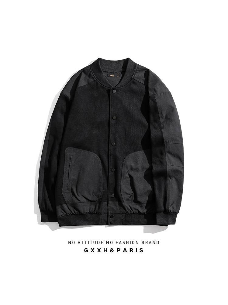 GXXH large size men's fat, loose and fat, increased size baseball jacket jacket, handsome national tide jacket spring and autumn models
