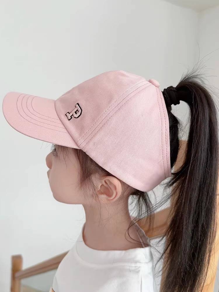 Children's hat baseball girl can taboos high ponytail sun hat summer sunscreen empty top peaked hat female treasure sun hat