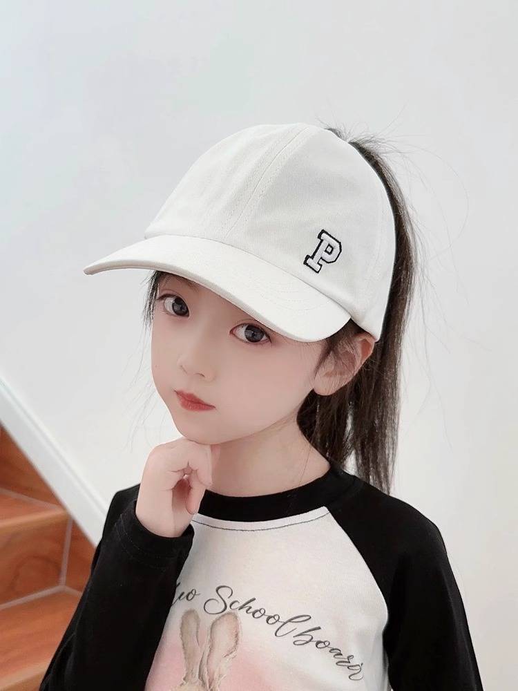 Children's hat baseball girl can taboos high ponytail sun hat summer sunscreen empty top peaked hat female treasure sun hat