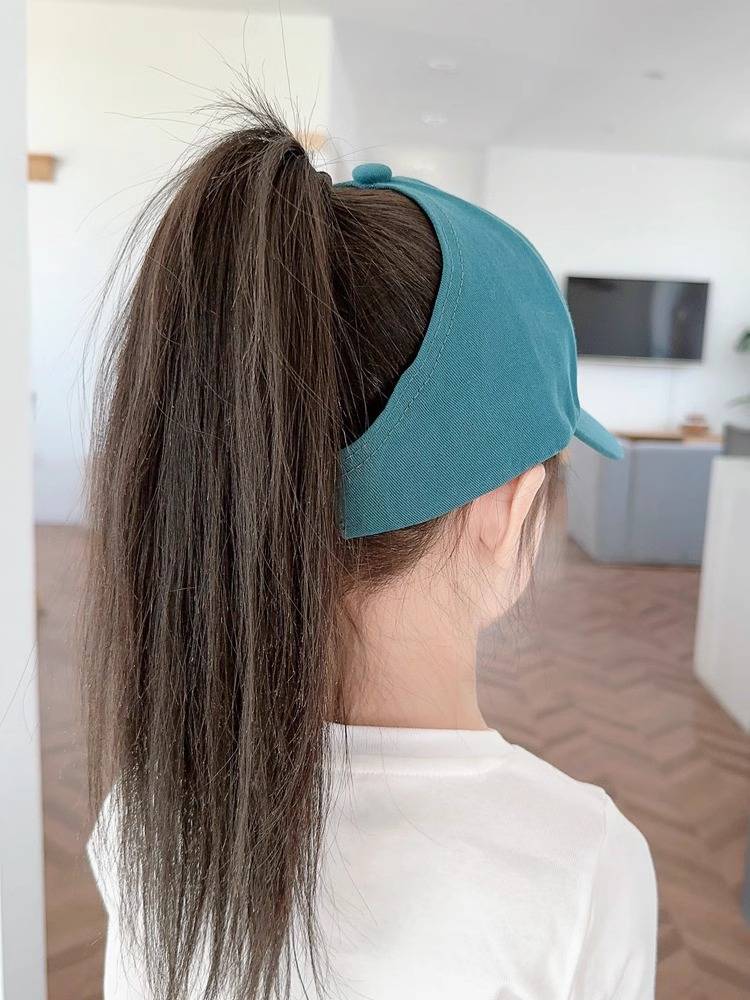 Children's hat baseball girl can taboos high ponytail sun hat summer sunscreen empty top peaked hat female treasure sun hat