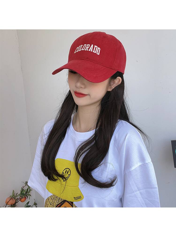 Deep -top wine red peaked hats big head circumference face faces, small sunshine, American baseball hat 2024 new A005