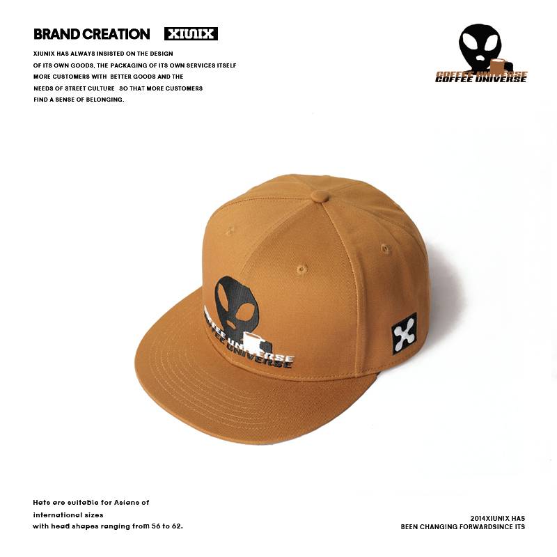 XIUNIX limited coffee coffee coffee alien embroidered flat -brimmed man baseball hat American hip -hop hat shading