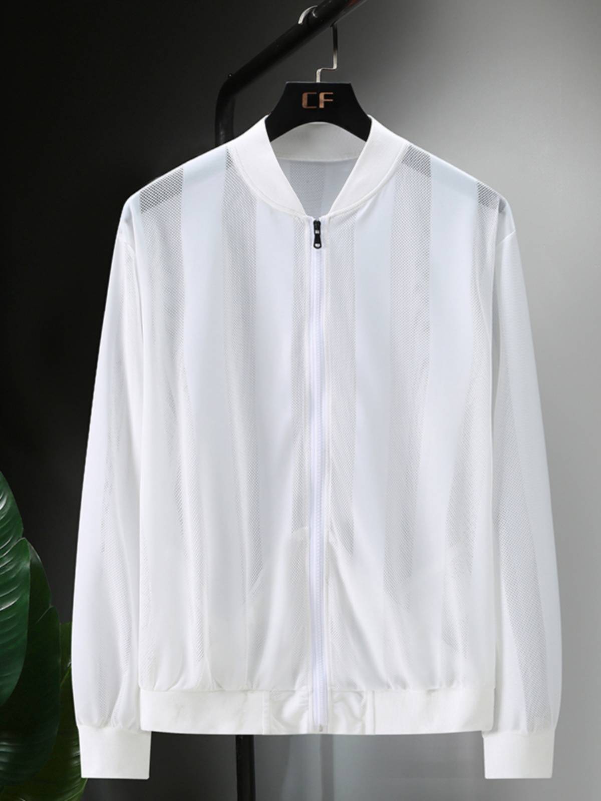 Fatty big size men's sunscreen jacket plus fat special size loose net eye breathable baseball collar skin trench coat