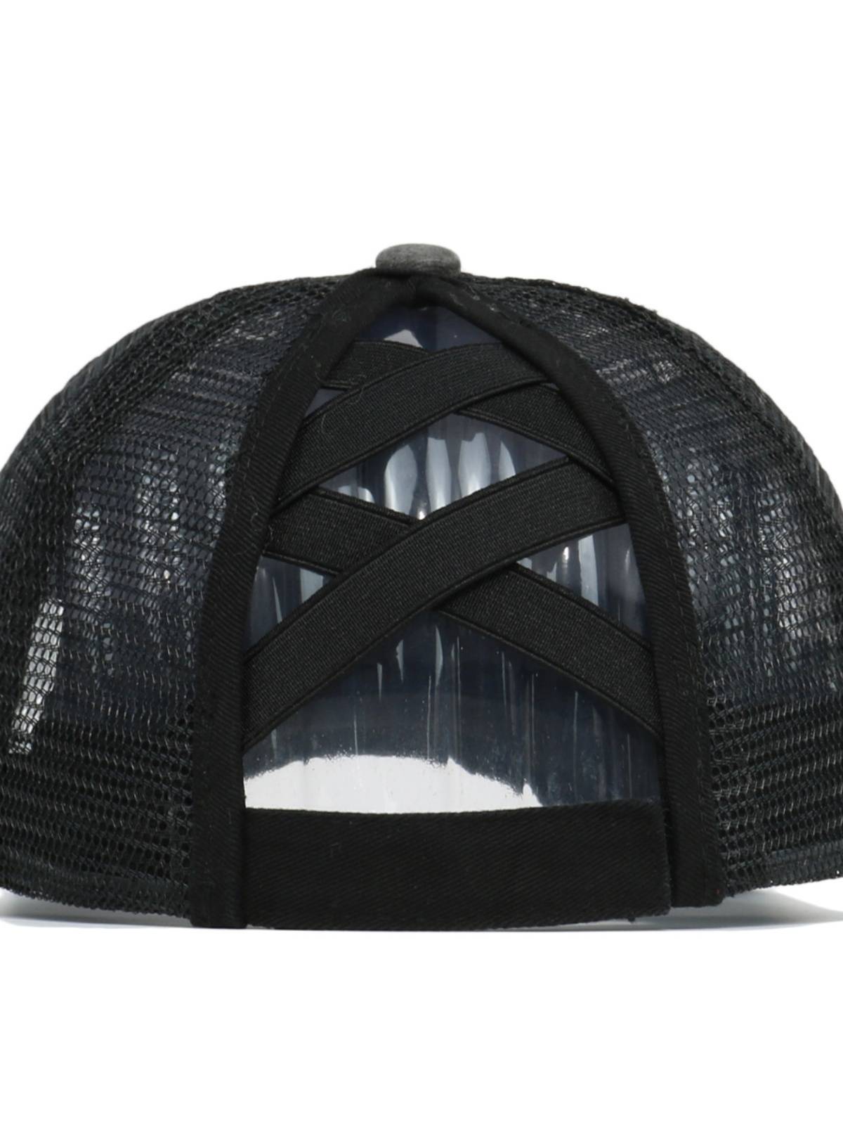 Embroidery Tesla logo baseball hats, water washing, horsetail hat female summer spring and autumn, old outdoor sunscreen spot