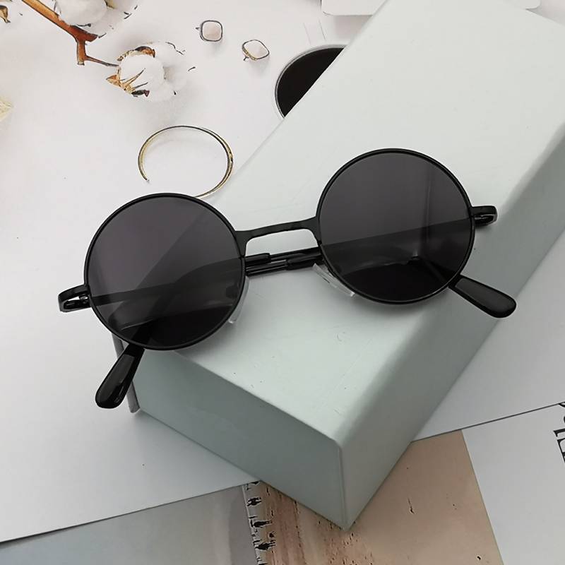 Children's sunglasses Children, baby, retro metal small circular sunglasses cute boy cute little glasses trendy girl