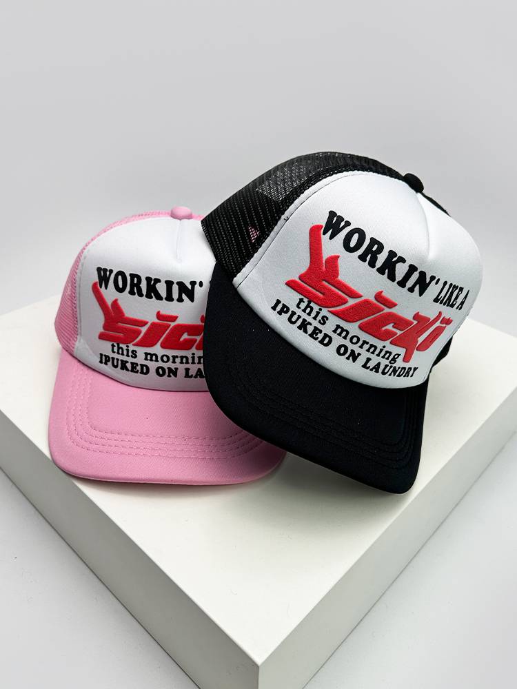 New American retro letter Printing baseball cap Men's shaded breathable motorcycle outdoor hip hip -hop modern half net cap