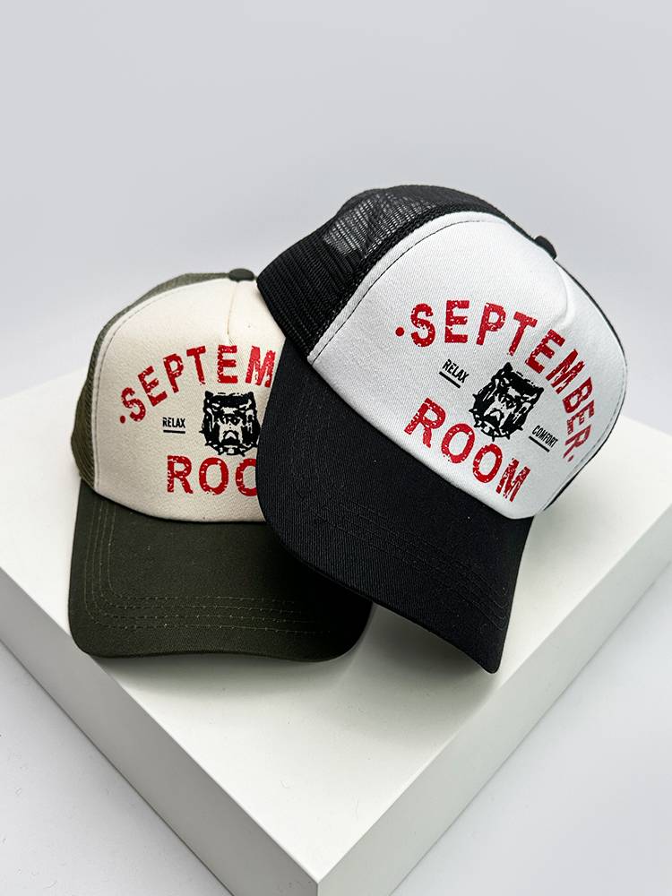 New American retro letter Printing baseball cap Men's shaded breathable motorcycle outdoor hip hip -hop modern half net cap