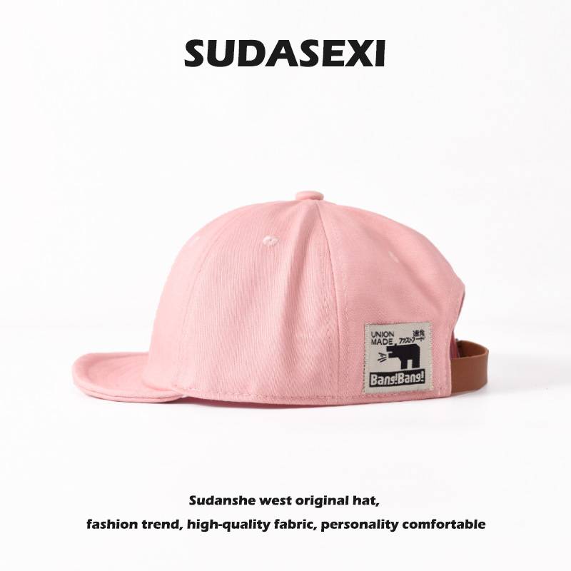 Japanese designer cloth label short -brimmed hats Personalized workers American peaked hats men and women summer shade baseball hats