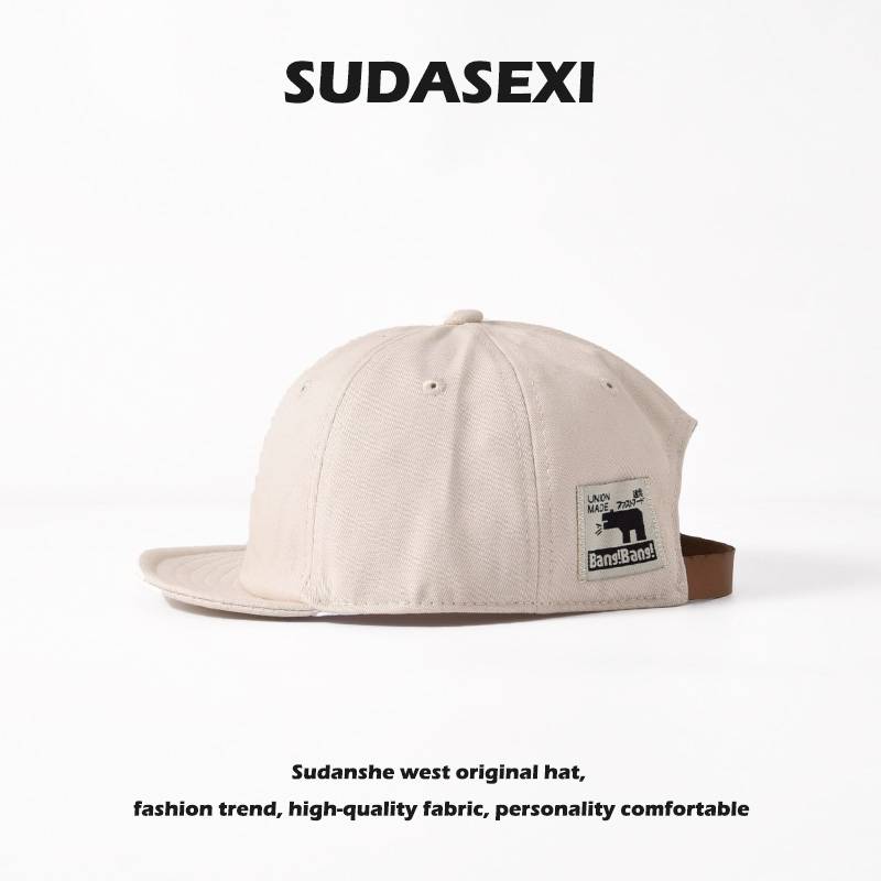 Japanese designer cloth label short -brimmed hats Personalized workers American peaked hats men and women summer shade baseball hats