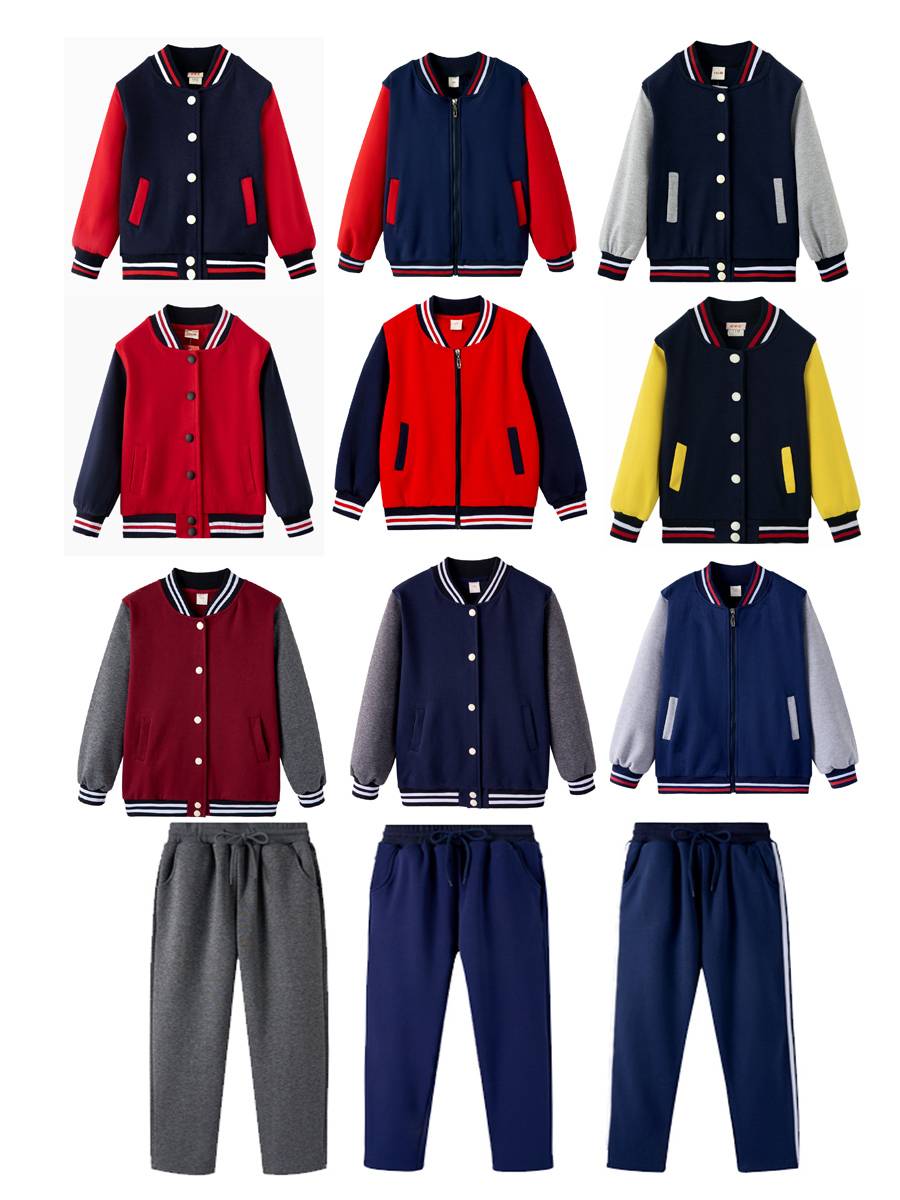 British College Primary and Middle School School Uniform Class Service Spring Baseball Baseball Blue Red Unified Dress