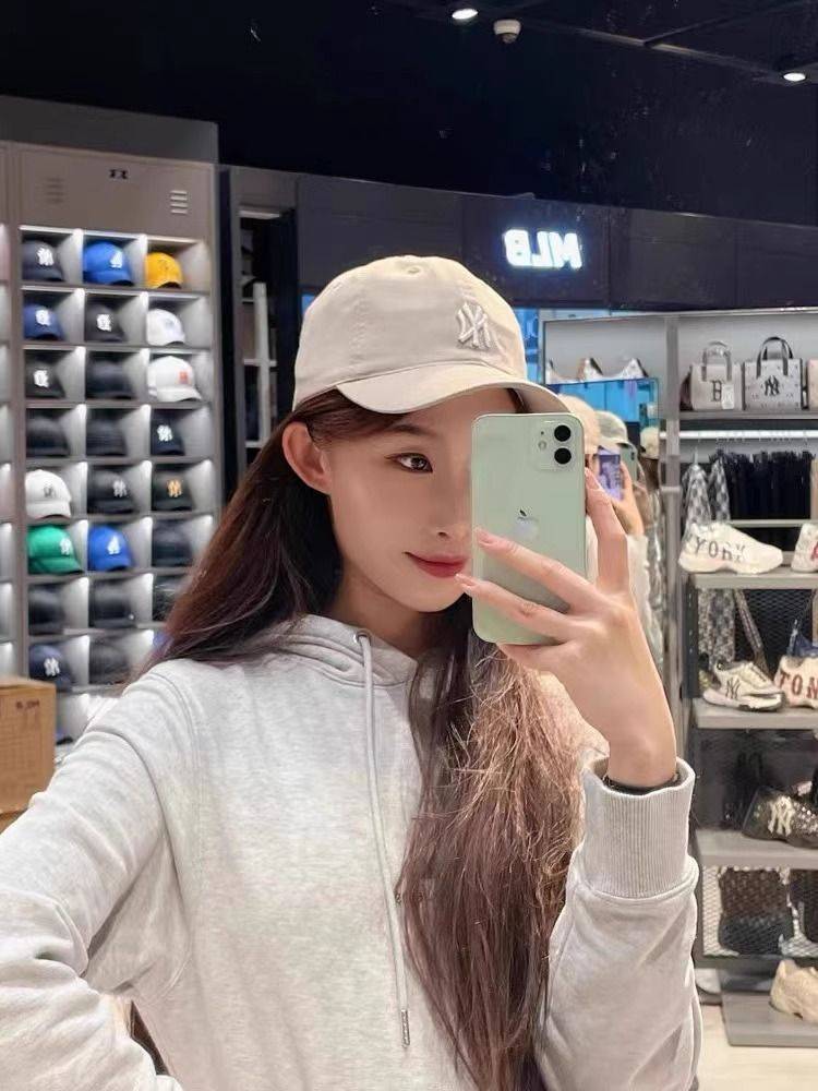 Hat female new NY baseball hat Men and women 2024 Korean tide la sun hat big head circumference soft top CP77 peaked cap