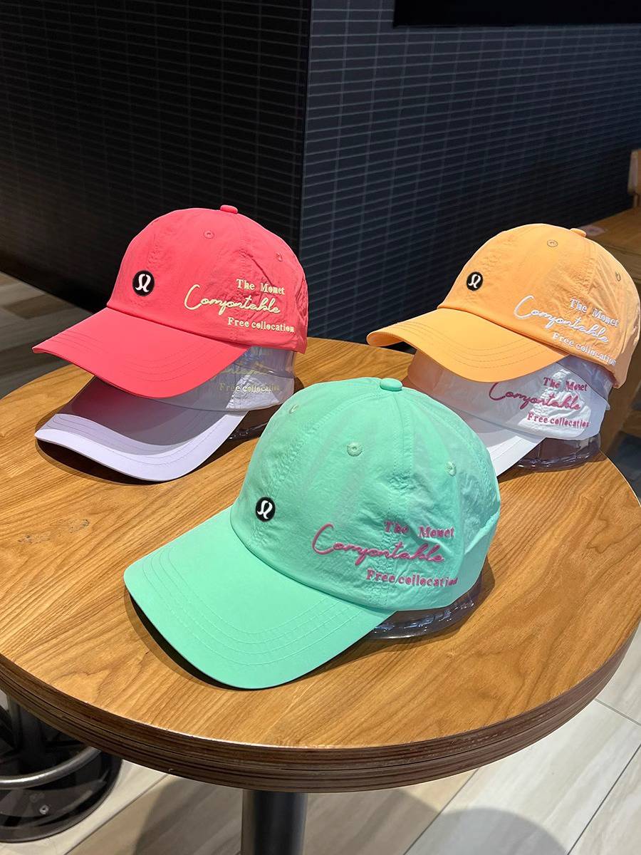 Canadian genuine Lulu & CICI Speed Dry Baseball Men's Women's Women's Tide Brand Thin Large Plastic Printing Alphabet