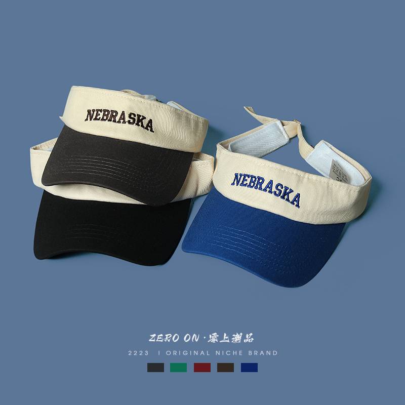 Hat summer men's top baseball hat Men empty top peaked hat Male and women's sunscreen sun hat tennis hat tide