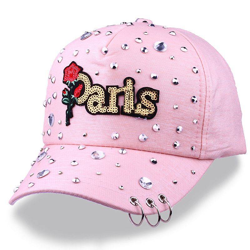 Men's hat summer new Paris rose letters baseball cap Korean version outdoor sports casual peak cap