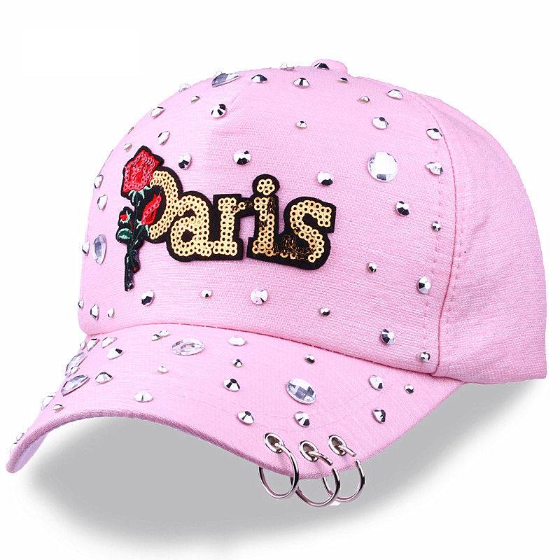 Men's hat summer new Paris rose letters baseball cap Korean version outdoor sports casual peak cap
