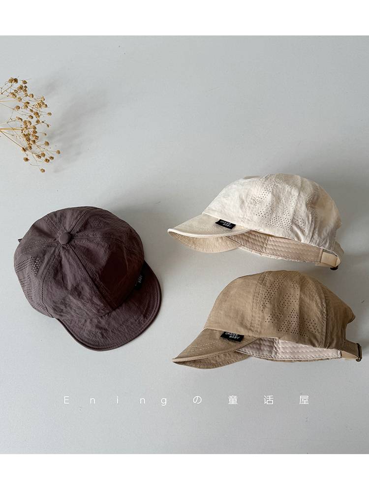 2024 new fast -drying male and female baby peaked hats summer thin breathable sunscreen cover solar children baseball hat