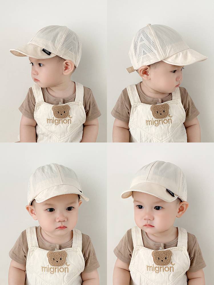 2024 new fast -drying male and female baby peaked hats summer thin breathable sunscreen cover solar children baseball hat