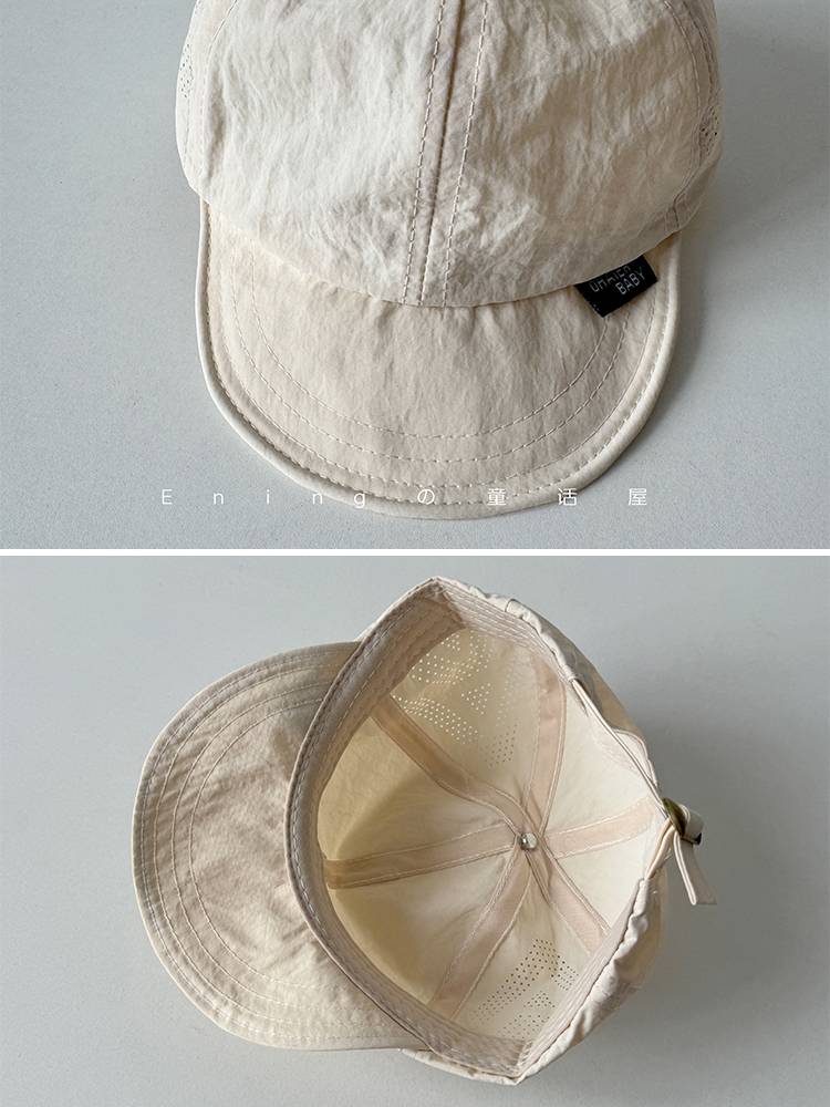 2024 new fast -drying male and female baby peaked hats summer thin breathable sunscreen cover solar children baseball hat