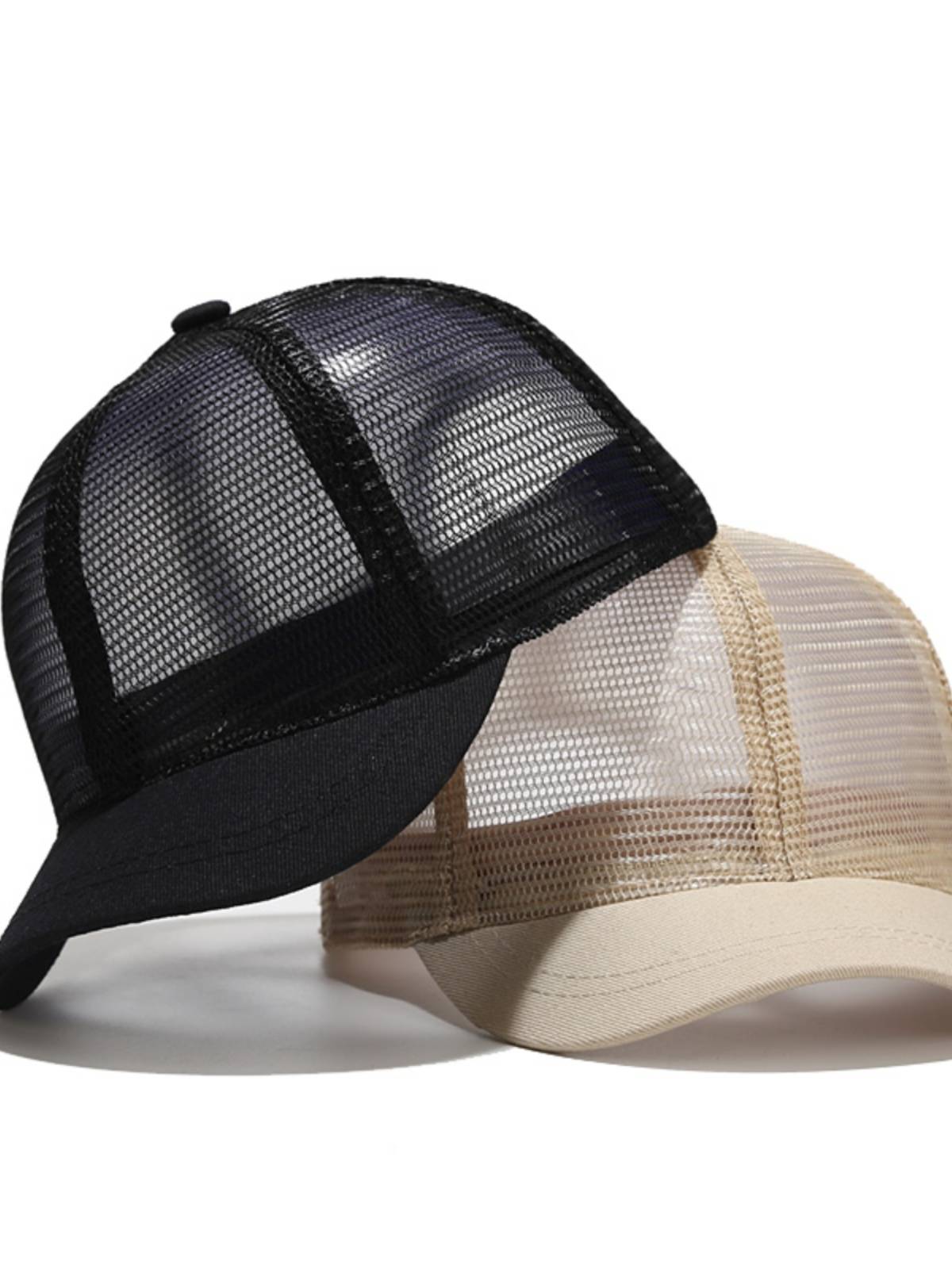 The new short -eaves baseball cap Full network eye breathable thin equestrian hat men's tide female INS short -edge peaked cap Japanese summer summer