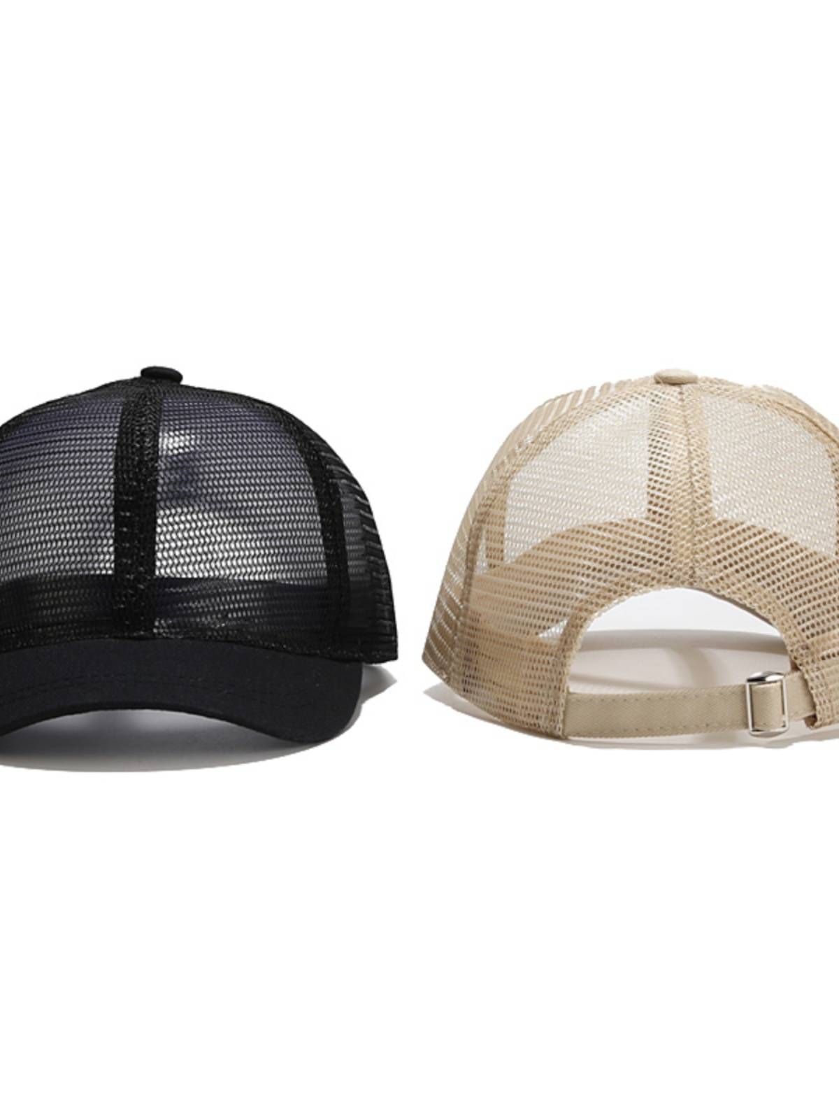 The new short -eaves baseball cap Full network eye breathable thin equestrian hat men's tide female INS short -edge peaked cap Japanese summer summer