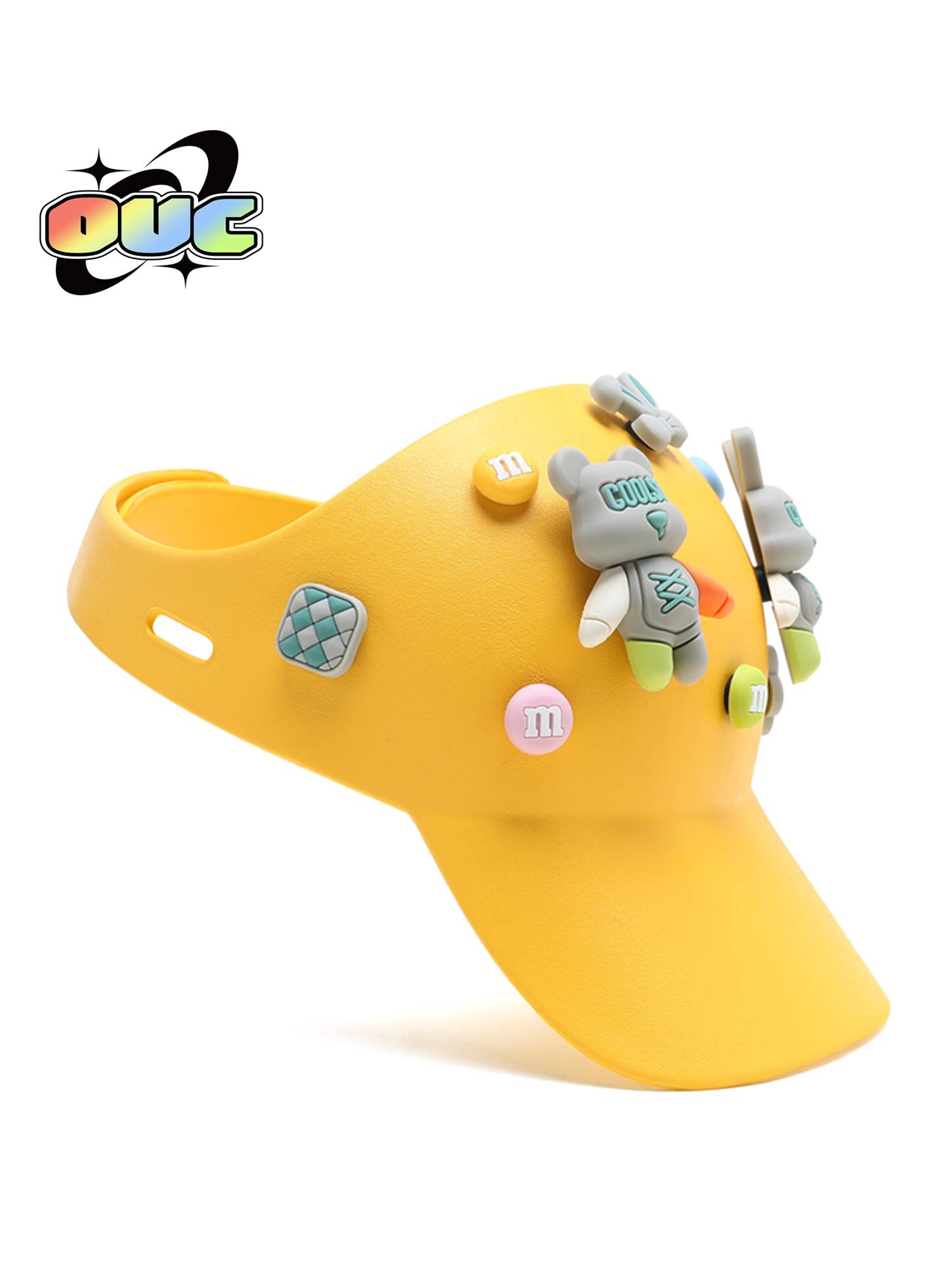 Boys Malled Hat Children Beach Hat 2024 Summer New Bear Cartoon Cartoon Sunscreen Outdoor Gloves