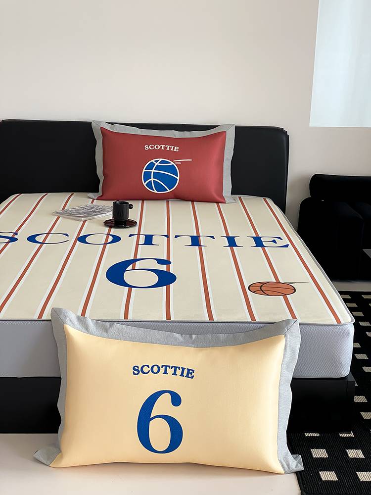 [Fushan Strawberry] Class A Summer Cartoon Basketball Bingshi Dato Three -piece Children's Air Conditioning Soft Battle Bed