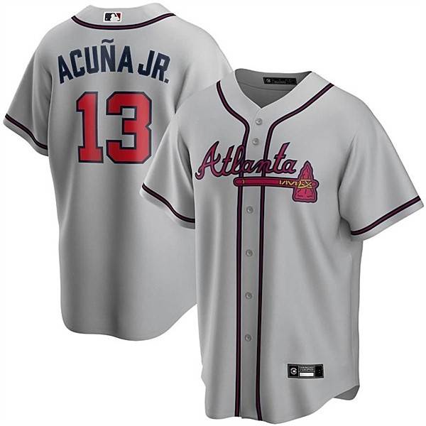 Atlanta Braves White Home 13# Acuna JR baseball uniform jersey